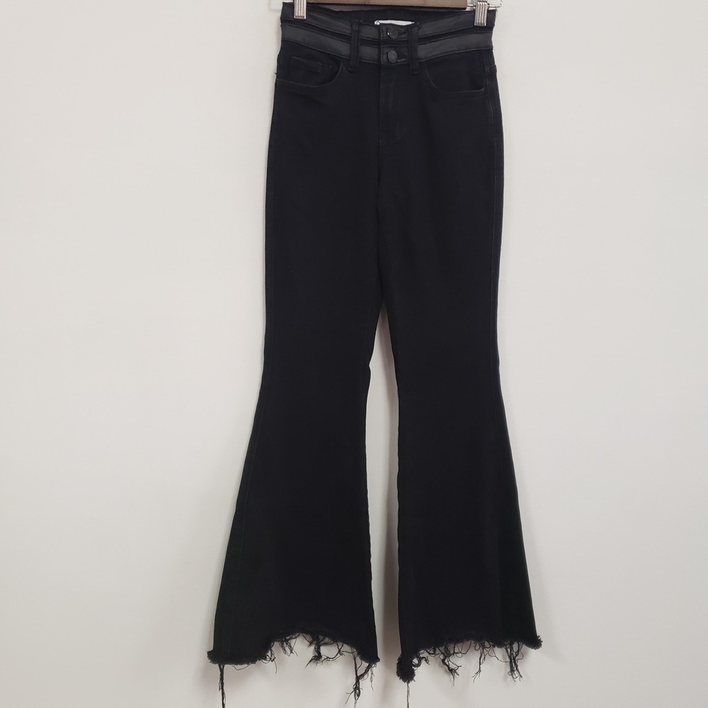 Flying Monkey Womens Festival Grunge High Rise Super Flare Jeans Size‎ 23 Black